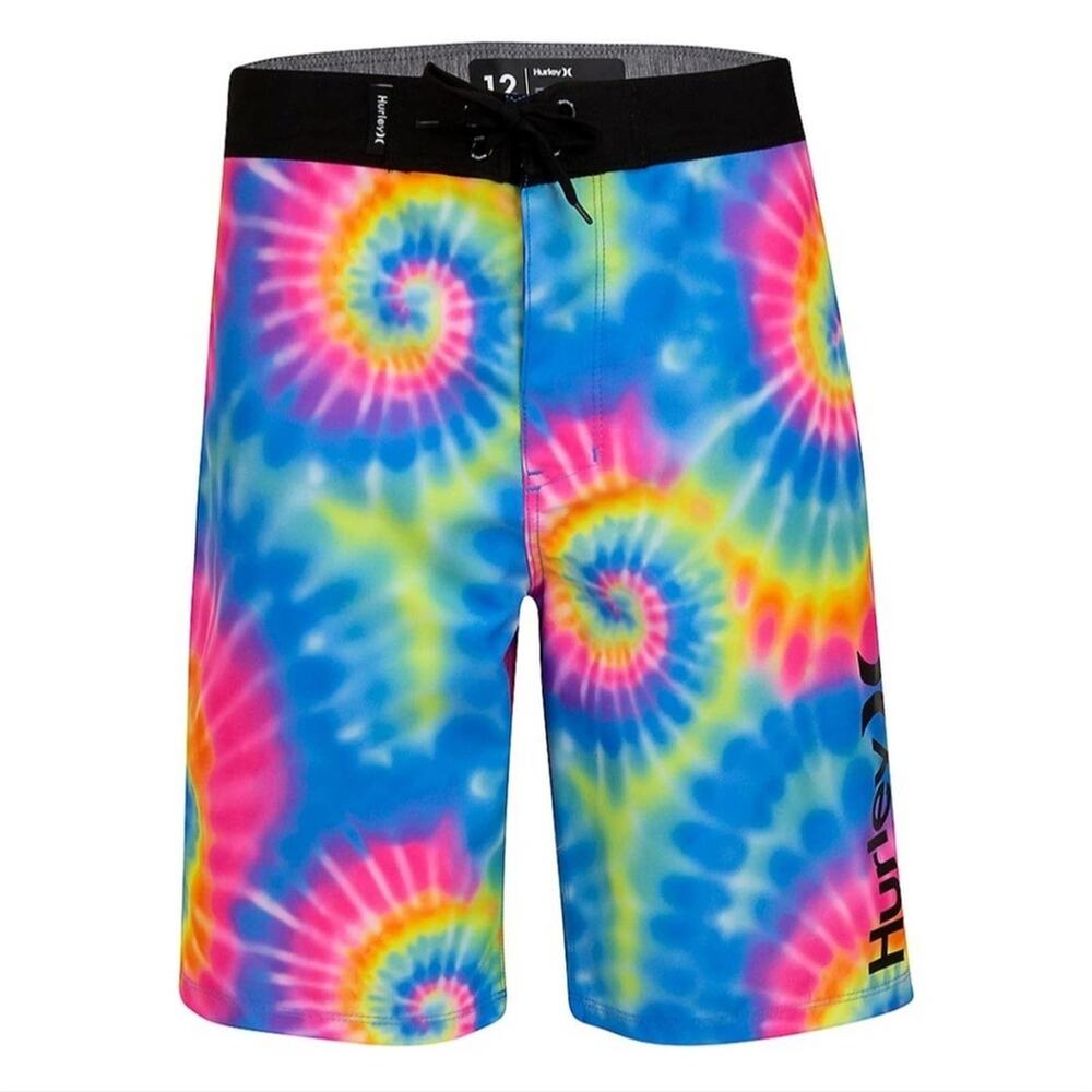 NWT Hurley Boy's Tie-Dye Board Shorts Size 16 Beach Summer Travel Vacation - -